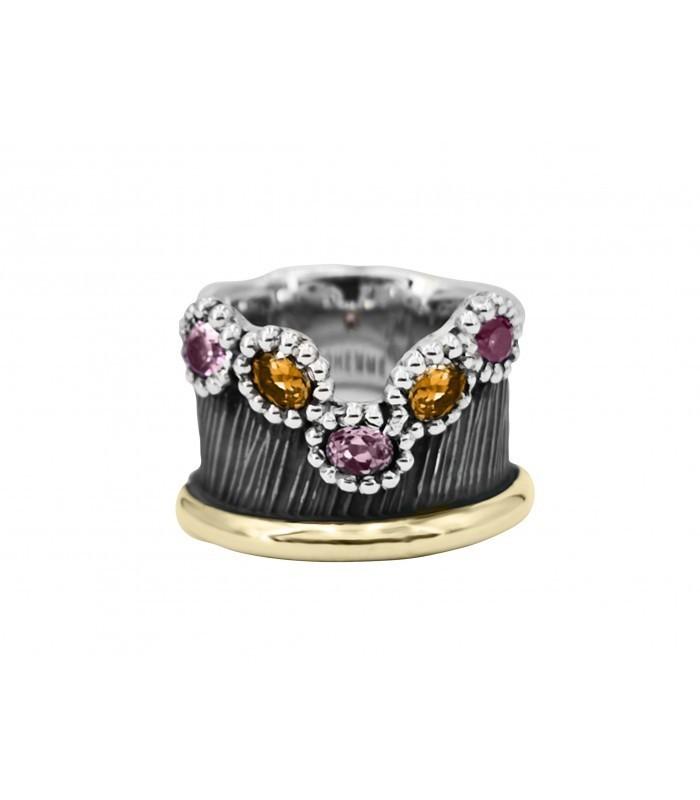 Anillo Allegria Oro y Pierdas Semipreciosas 2
