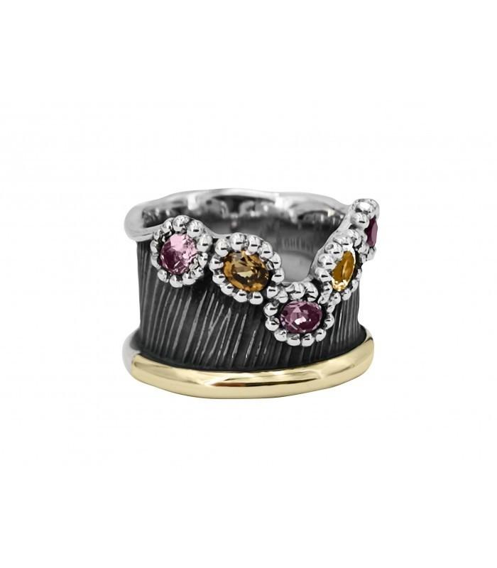 Anillo Allegria Oro y Pierdas Semipreciosas 2