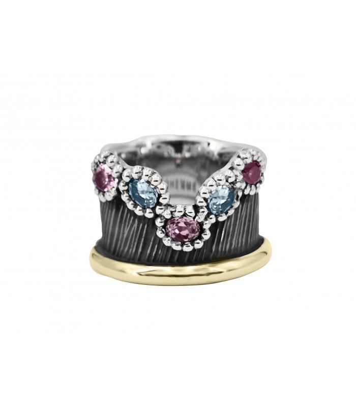Anillo Allegria Oro y Pierdas Semipreciosas 2