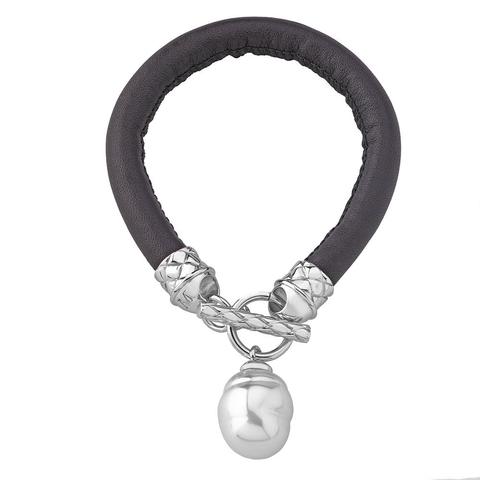 Pulsera Cuero y Perla Majorica Córcega