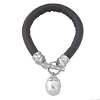 Pulsera Cuero y Perla Majorica Córcega