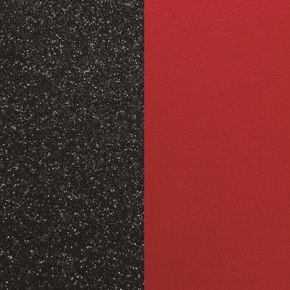 Banda de Piel Negro Glitter / Rojo