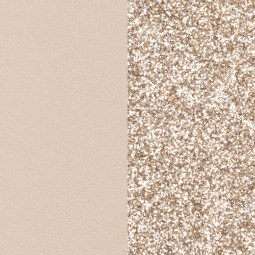 Banda de Piel Crema / Dorado Glitter
