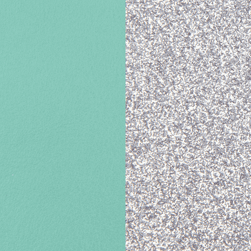 Banda de Piel Verde Almendra/Plata Glitter