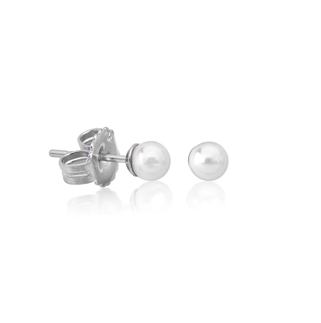 Pendientes Lyra Perla Blanca Rodio