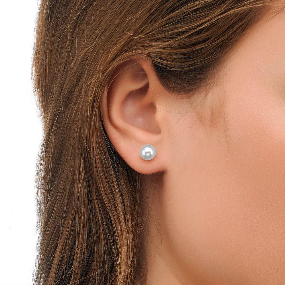 Pendientes Lyra Perla Blanca Rodio