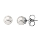 Pendientes Lyra Perla Blanca Rodio