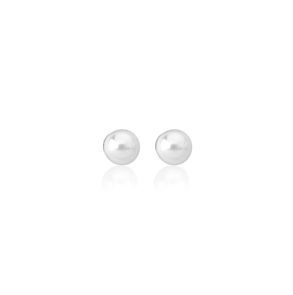 Pendientes Lyra Perla Blanca Rodio