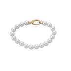 Pulsera Perlas Lyra. 8mm Dorado