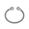 Brazalete rígido Perlas Tender. Gris