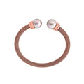 Brazalete rígido Perlas Tender. Rosa