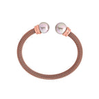 Brazalete rígido Perlas Tender. Rosa